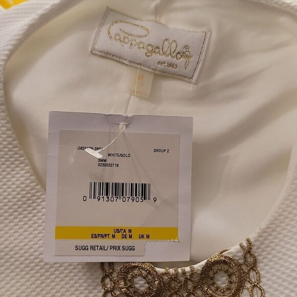 BRAND NEW PAPPAGALLO SLEEVELESS TEXTURED KNIT METALLIC GOLD LACE F TRIM DRESS - Picture 10 of 14